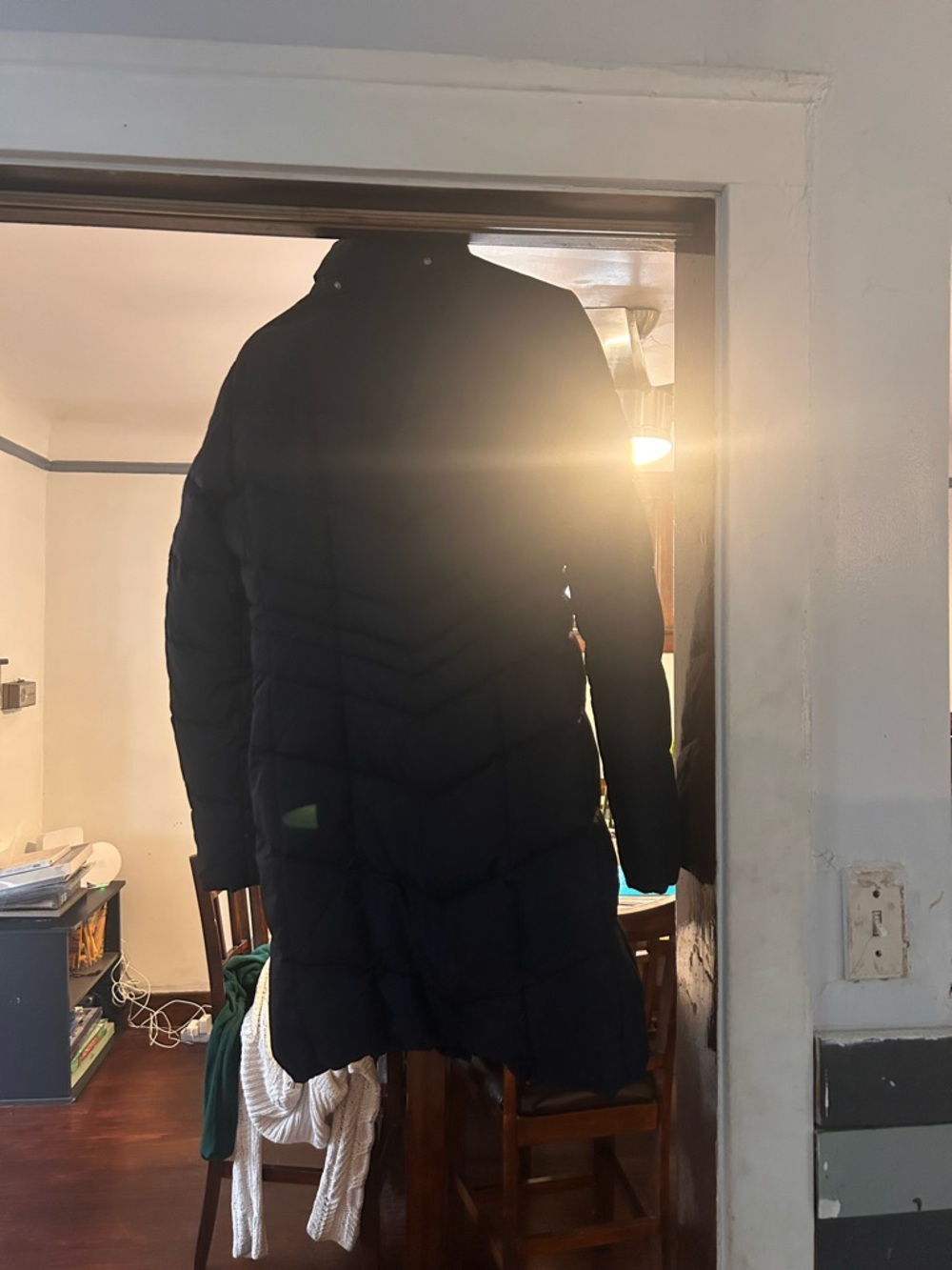 Long Black Quilted Puffer Coat